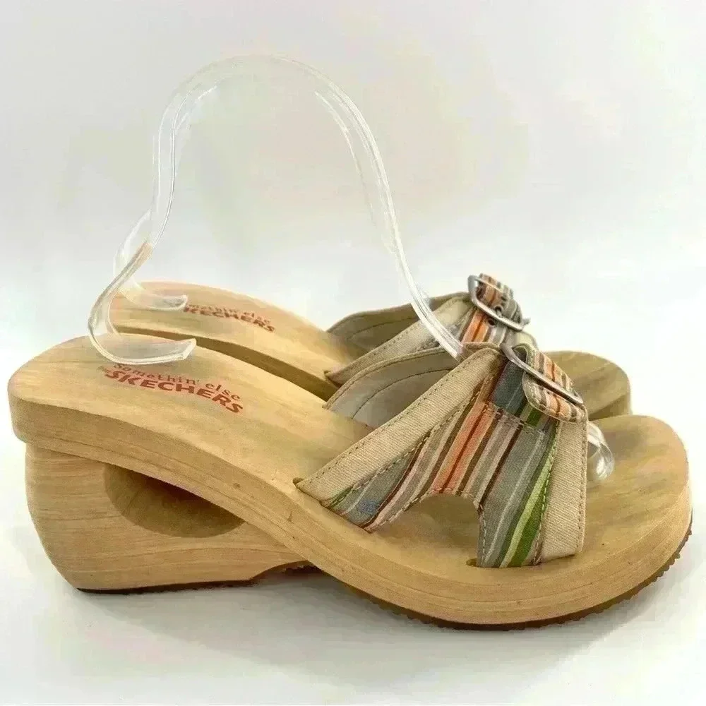 Something else from sketchers sandal 10 multicolored canvas foam vintage 90s y2k